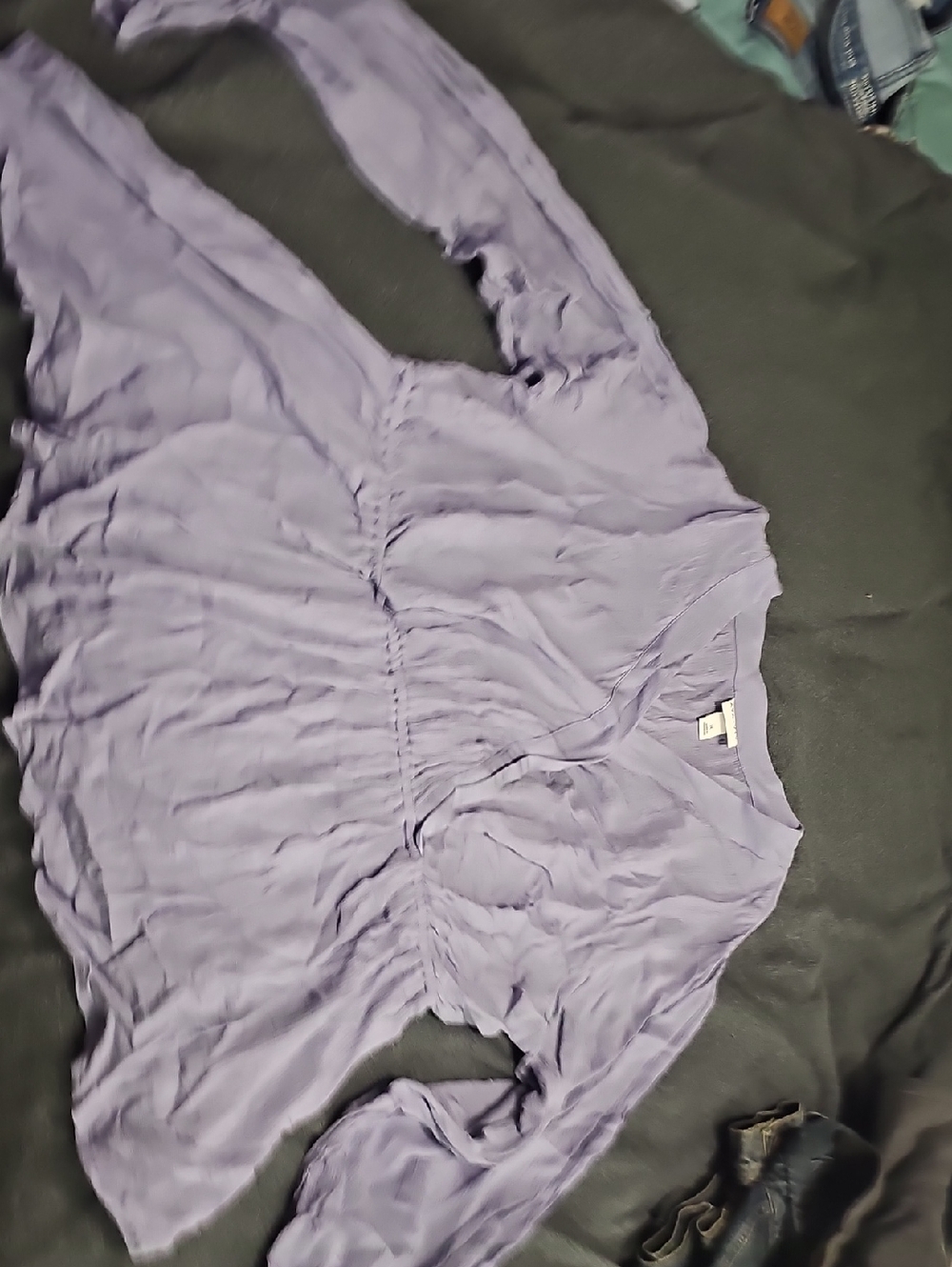 Ava & Viv Light Lavender V-Neck Blouse